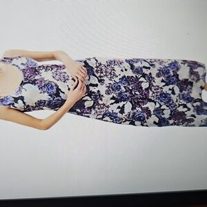 NWT Free People Worth The Wait Floral Maxi Dress Scooped Neckline Dark Night Med